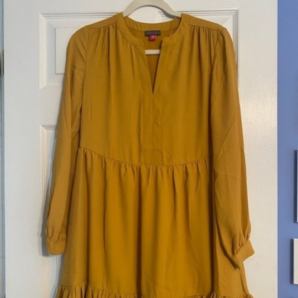 Vince Camuto Mustard Color Empire Waist Dress